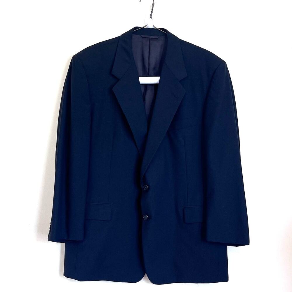 Hickey Freeman Boardroom Mens Blazer Size 46R Black Wool Cashmere Sport‎ Coat